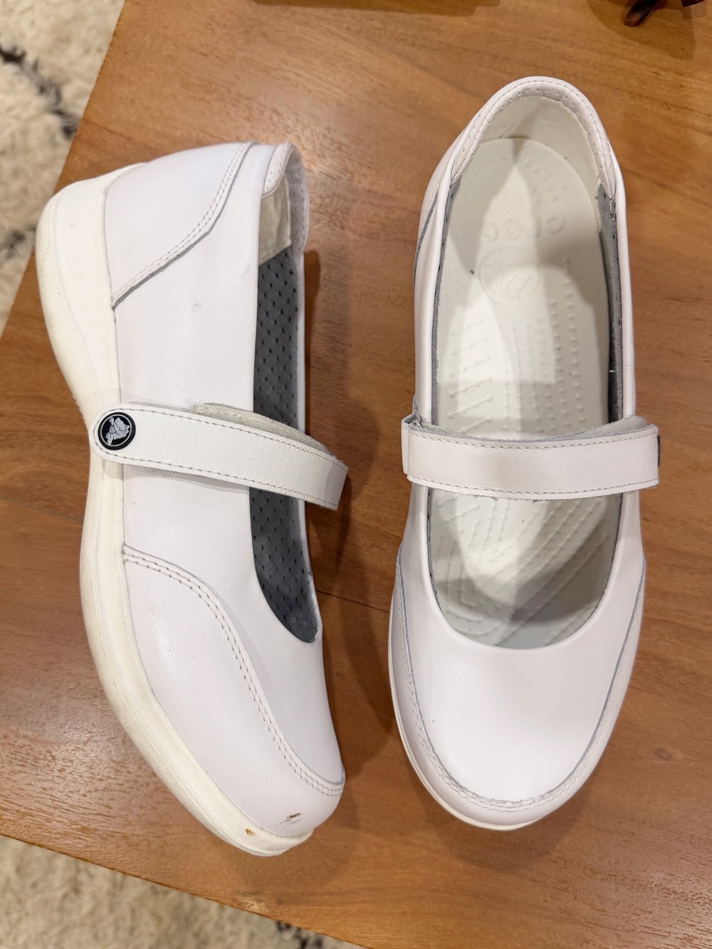 Crocs White Strap Loafers